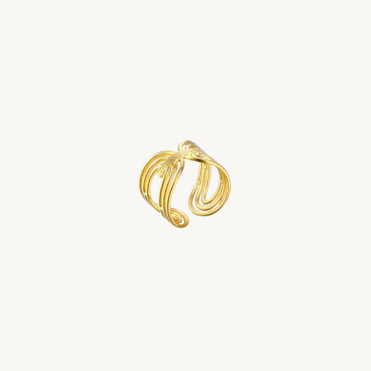 MORESCA RIDGE OVATE OPEN RING - levion.jewelry