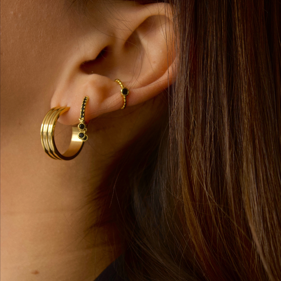 LOYAL RIDGE GOLD EARRINGS - levion.jewelry