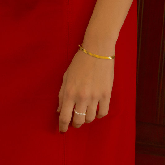 GIPSY FLAT GOLD BRACELET - levion.jewelry