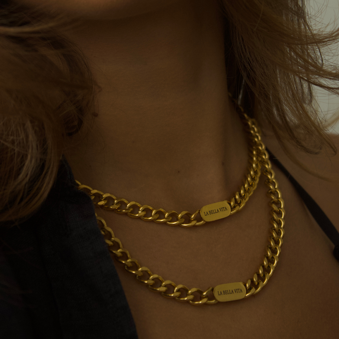 LA BELLA VITA CHUNKY GOLD NECKLACE - levion.jewelry