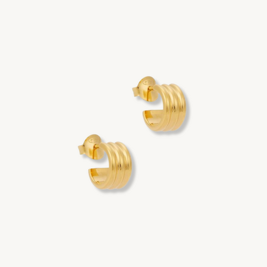 LOYAL MINI  RIDGE GOLD EARRINGS - levion.jewelry