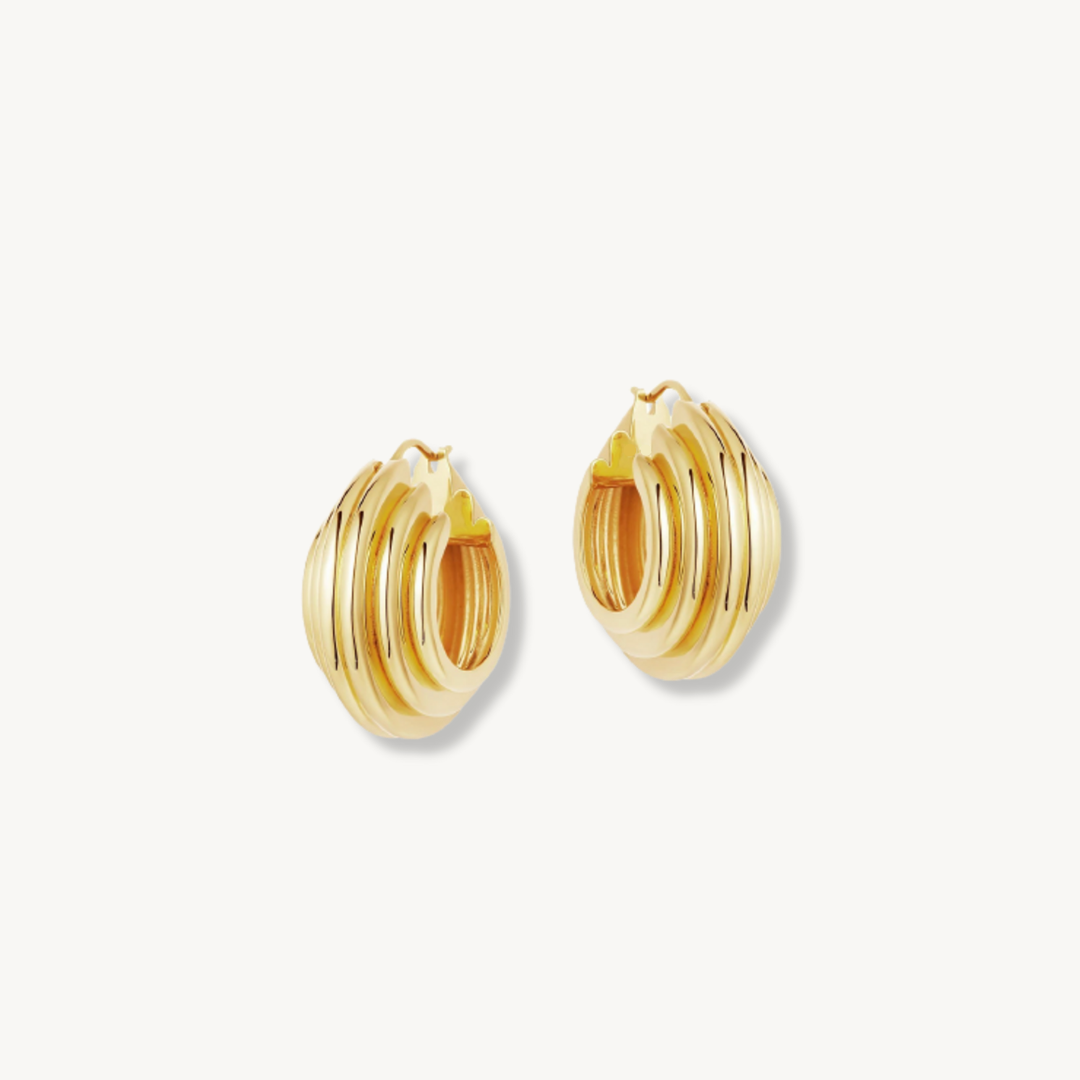 PORTUGAL RIDGE HOOP EARRINGS - levion.jewelry