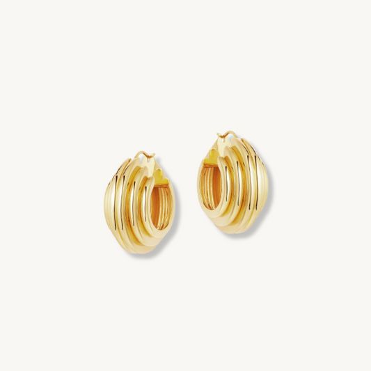 PORTUGAL RIDGE HOOP EARRINGS - levion.jewelry