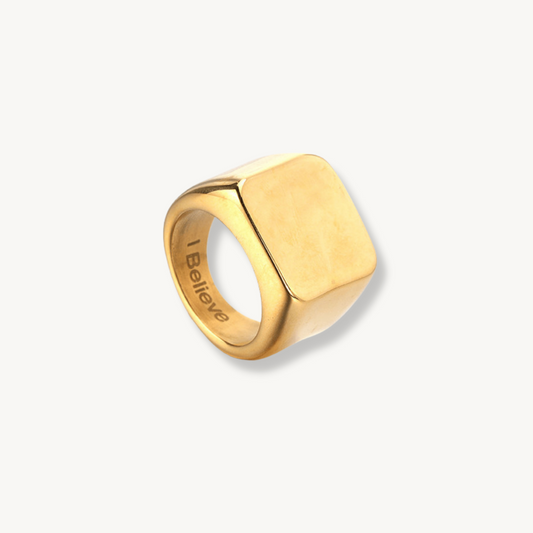 BELIEVER SQUARE RING - levion.jewelry