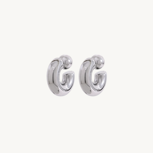 Punto e Virgola Silver Earrings | Stainless Steel