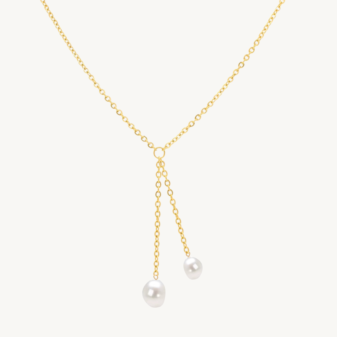 Bollicine Freshwater Pearl Gold Necklace | 18k Gold Plated