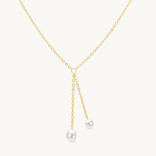 Bollicine Freshwater Pearl Gold Necklace | 18k Gold Plated