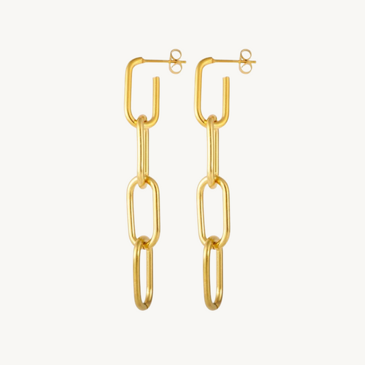 Sinner Chain Pendant Earrings | 18k Gold on Stainless Steel