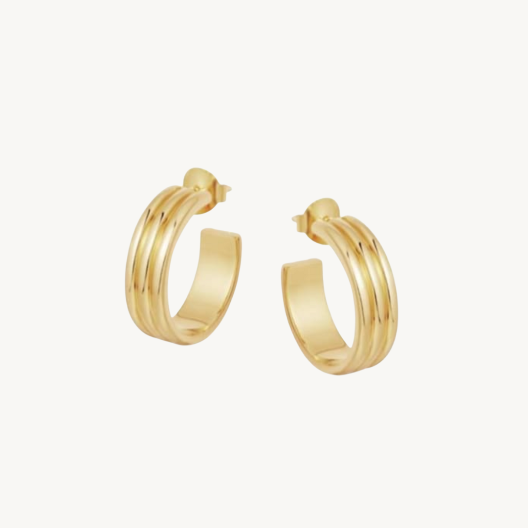 LOYAL RIDGE GOLD EARRINGS - levion.jewelry